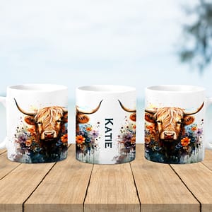 11 oz Highland Cow Personalized Coffee Mug