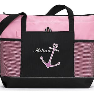 Anchor Heart Beach/Boat Personalized Embroidered Tote