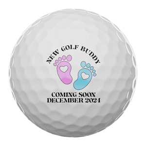 New Golf Buddy Personalized Golf Balls (Set of 3 Balls), Pregnancy Announcement, Birth Announcement  #4710