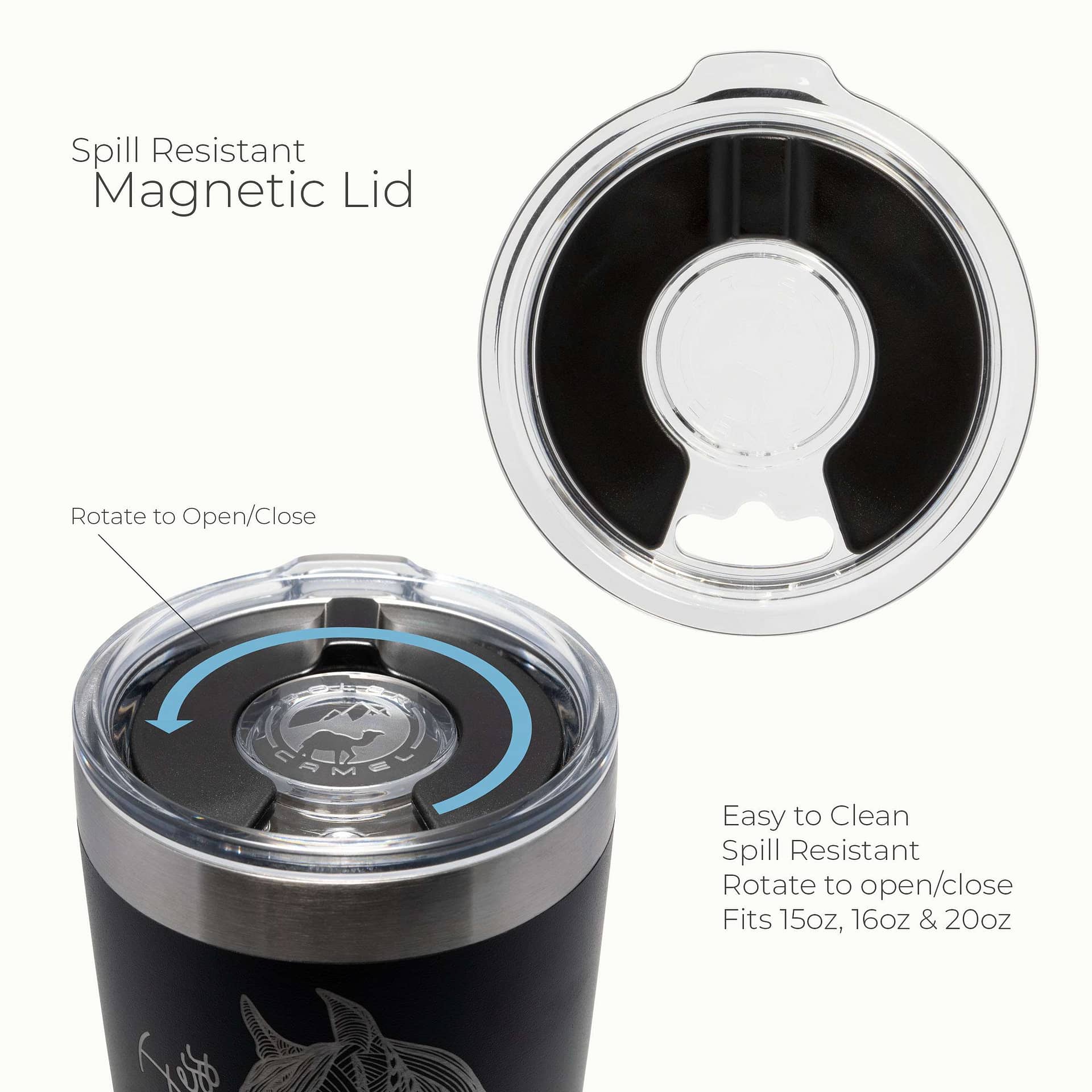 Polar Camel 20oz Magnetic Slider Lid Upgrade Replacement - Easy to Clean Tumbler  Lid